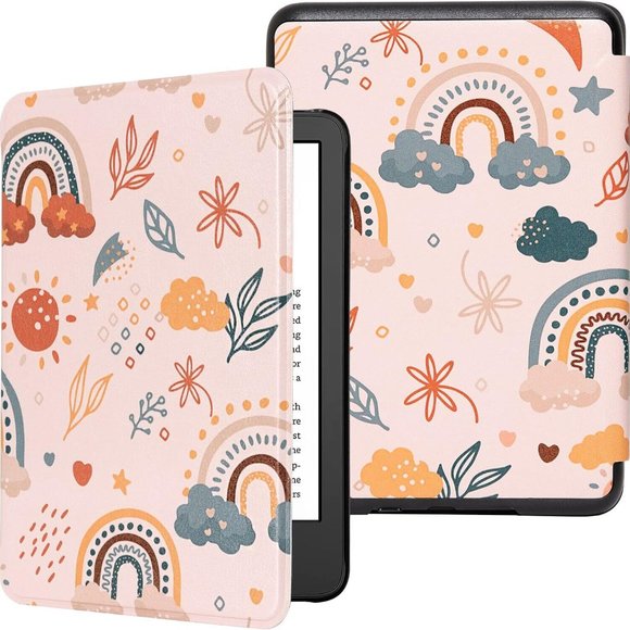 Other - PU Leather with Auto Sleep Wake cover, Protective Case for Kindle Basic Rainbow
